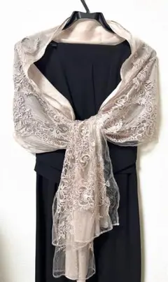 結婚式　パーティ　ドレス用ショール　ピンク