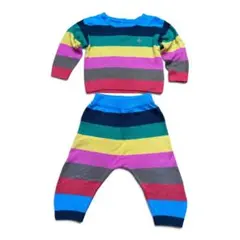 GAP baby 12-18M 80cm カラフルボーダー ニット セットアップ