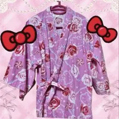 ❤︎Hello kitty❤︎キラキラジュエル柄バラ甚平❤︎ ハローキティ❤︎1回着