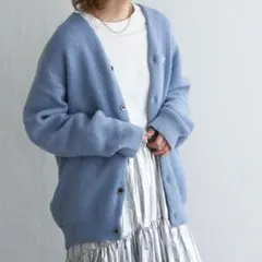 ライトブルー Vネック カーディガン