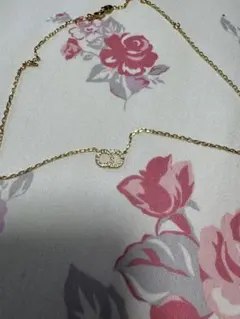 ディオール　ダブルリングモチーフ　ネックレス　ゴールド