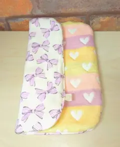 専用♥特価❤みかん❤ニット×６重ガーゼ⭐ハンドタオル❤ラメりぼん＆限定ハート♥