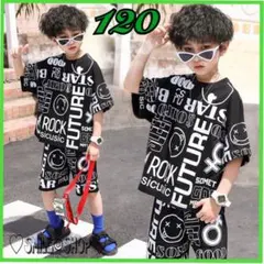 キッズ セットアップ  にこちゃんロゴ 韓国子供服 ハーフパンツ 半袖 120