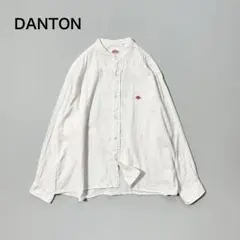 DANTON ダントン　コットンガーゼ風 バンドカラーシャツ ホワイト 日本製