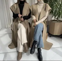 BLATE ニュアンスロングポンチョベスト