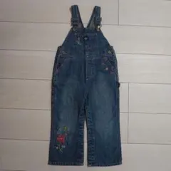 お花刺繍 オーバーオール size95