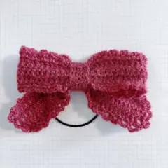 かぎ針編み ニットリボン ヘアゴム