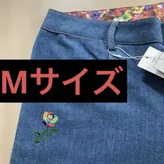 新品未使用訳ありレアセル　rehacer デニム薔薇刺繍 花柄裏地 タグ付き