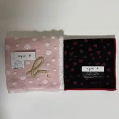 アニエスベー　タオルハンカチ　スマホもメガネもふけるハンカチーフ　2枚セットのサムネイル