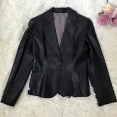 美品　J&R レディース　羊革　レザージャケット　【S】黒