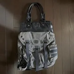 DIESEL 2WAYトートバッグ・リュック グレー