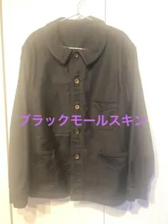 値下げ可能　vintage black Moleskin jacketのサムネイル