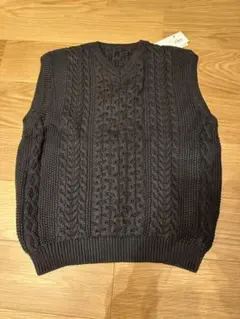 UNIFORM EXPERIMENT COTTON CABL KNIT VEST