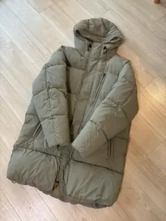 ZARA オリーブ色フード付きジャケット