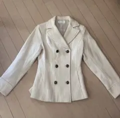 a.v.v ピーコート　アイボリー　M相当　ダブルボタン　カジュアル