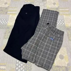 INHERIT ダークネイビー、GERRY グレー チェック柄 パンツ2本セット