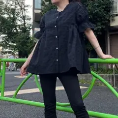 yori shirocon フローラドットブラウス ネイビー 36 - メルカリ