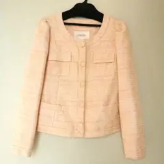 JILLSTUART ノーカラージャケット ピンク 　 ピンク　ツイード