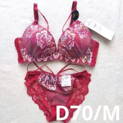 D70 drw ブラショーツセット レッド ピンク ストリング 三上悠亜 花柄のサムネイル