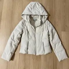 M.PREMIER フード付きベージュダウンジャケット