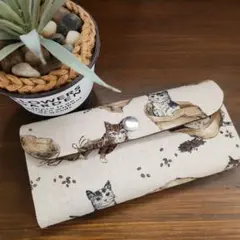 猫ちゃん柄ハンドメイド長財布