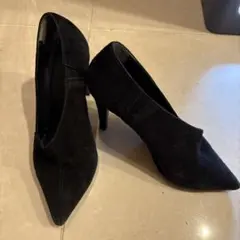 黒 スエード ポインテッドトゥ ハイヒール