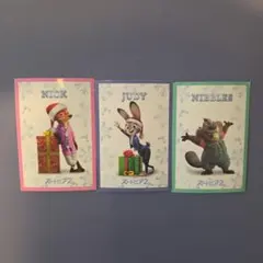 ズートピア2 映画 入場者特典　クリスマス　カード　3枚セット