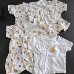 コンビ肌着2枚　短肌着3枚　まとめ売り　ベビー肌着セット　くまのプーさん