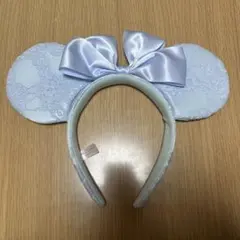 ディズニー ミニーカチューシャ レース 水色