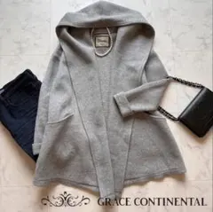 【美品】Diagram　フード付きコート　ダンボールニット　大きいサイズ　グレー