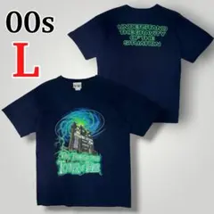 00s ディズニー WDW タワーオブテラー 両面プリント Tシャツ ネイビー
