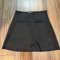 【美品】ZARA 黒 スエードタイトスカート XS