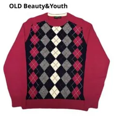 OLD Beauty&Youth ウールニット100% アーガイル柄