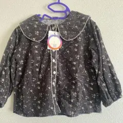 teteateteフラワープリント チョコレートブラウン シャツ 100