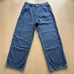 UNIQLO ブルーワイドレッグデニム　Lサイズ　ユニクロ