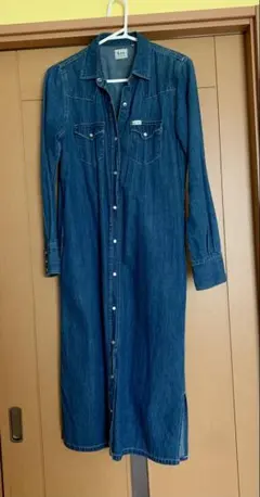 Lee デニムシャツロングワンピース 長袖　M スナップボタン