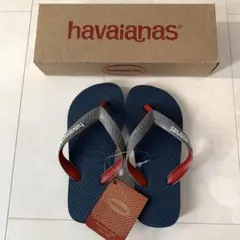 【新品】havaianas／ネイビー✕レッド／２７ー２８ (１７cm〜１８cm)