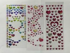 【希少・当時物】平成レトロ ハートシール 3枚セット ホログラム＆エポキシ