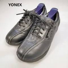 YONEX コンフォート パワークッション サイドジップ レザー スニーカー 黒のサムネイル