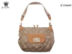 ラシット ショルダーバッグ モノグラム柄 ストラップ付き russet