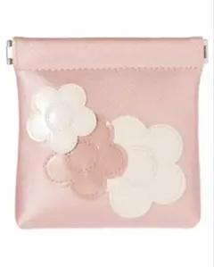 マリークワント　花モチーフ　ピンク　 バネクチポーチ　コインケース　ポーチ