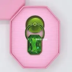 SWAROVSKI スワロフスキー スマホリング オクタゴンカット 緑 新品②