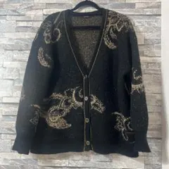 JEANASIS 黒と金のニットカーディガン