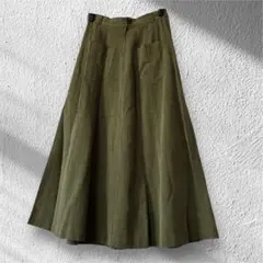 BASISBROEK ロング フレアスカート カーキ Aライン ミリタリー