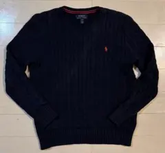 ✨極美品/L相当✨ポロラルフローレン ケーブルニット クールネック ロゴ 刺繍 ✨極美品/L相当✨ポロラルフローレン ケーブルニット クールネック