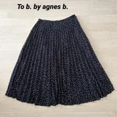 To b. by agnes b. ドット柄シフォンプリーツスカート　膝丈