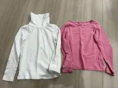 H&M キッズ 長袖カットソー 2点セット まとめ売り　ホワイト　ピンク