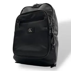 美品 Calvin Klein レザーリュック バックパック ブラック CKロゴ