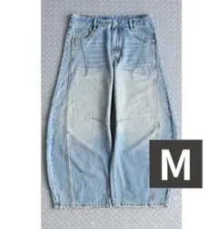 L2090　ウォッシュドステッチバルーンデニム　M（lightblue）地底人