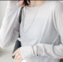 DISCOAT ディスコート シアーラメプリントロングスリーブTシャツ